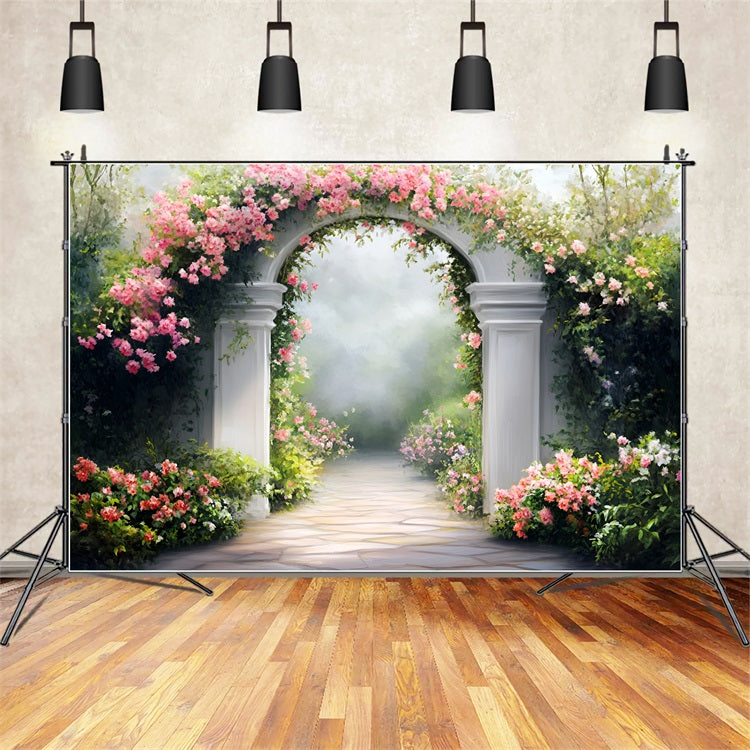 Photography Spring Backdrops Dreamy Arch Covered Roses Backdrop UK LXX1-115