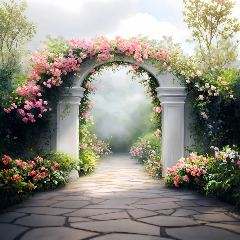 Photography Spring Backdrops Dreamy Arch Covered Roses Backdrop UK LXX1-115