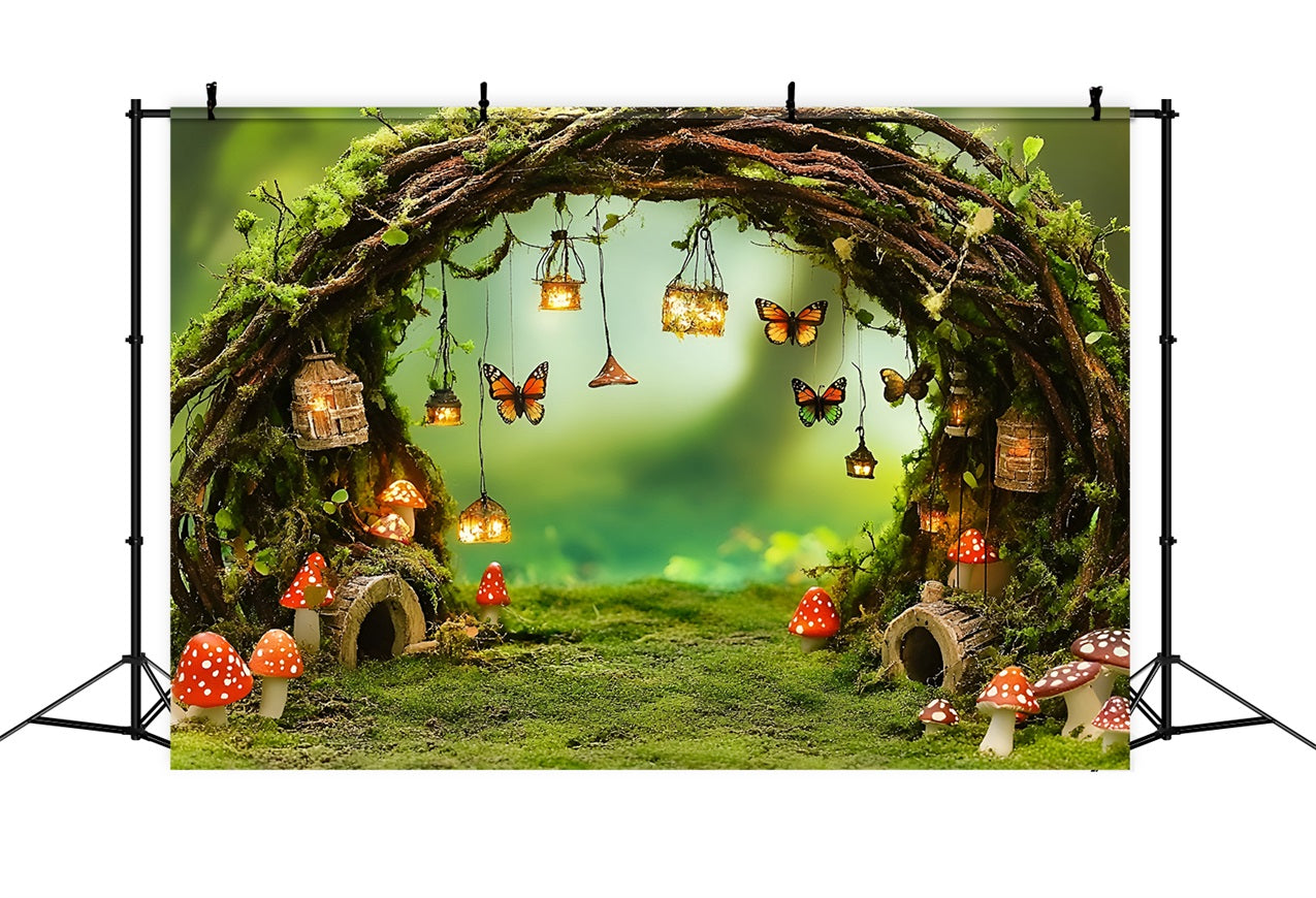 Spring Picture Backdrops Fairy Woodland Scene Mushrooms Backdrop UK LXX1-116