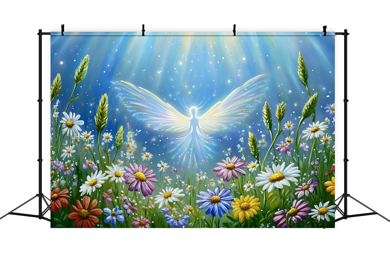 Photography Spring Backdrops Angelic Glow Wildflowers Backdrop UK LXX1-12