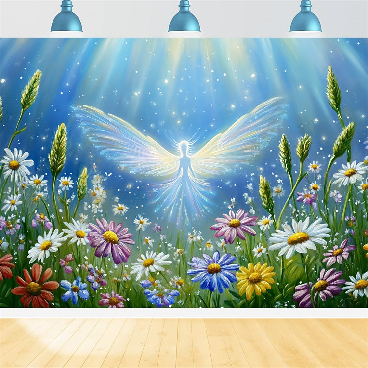 Photography Spring Backdrops Angelic Glow Wildflowers Backdrop UK LXX1-12