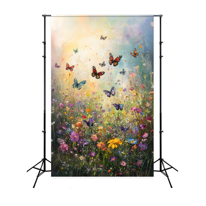 Photo Backdrop Spring ildflower Butterfly Field Backdrop UK LXX1-122