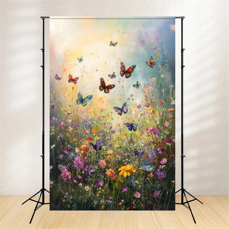 Photo Backdrop Spring ildflower Butterfly Field Backdrop UK LXX1-122