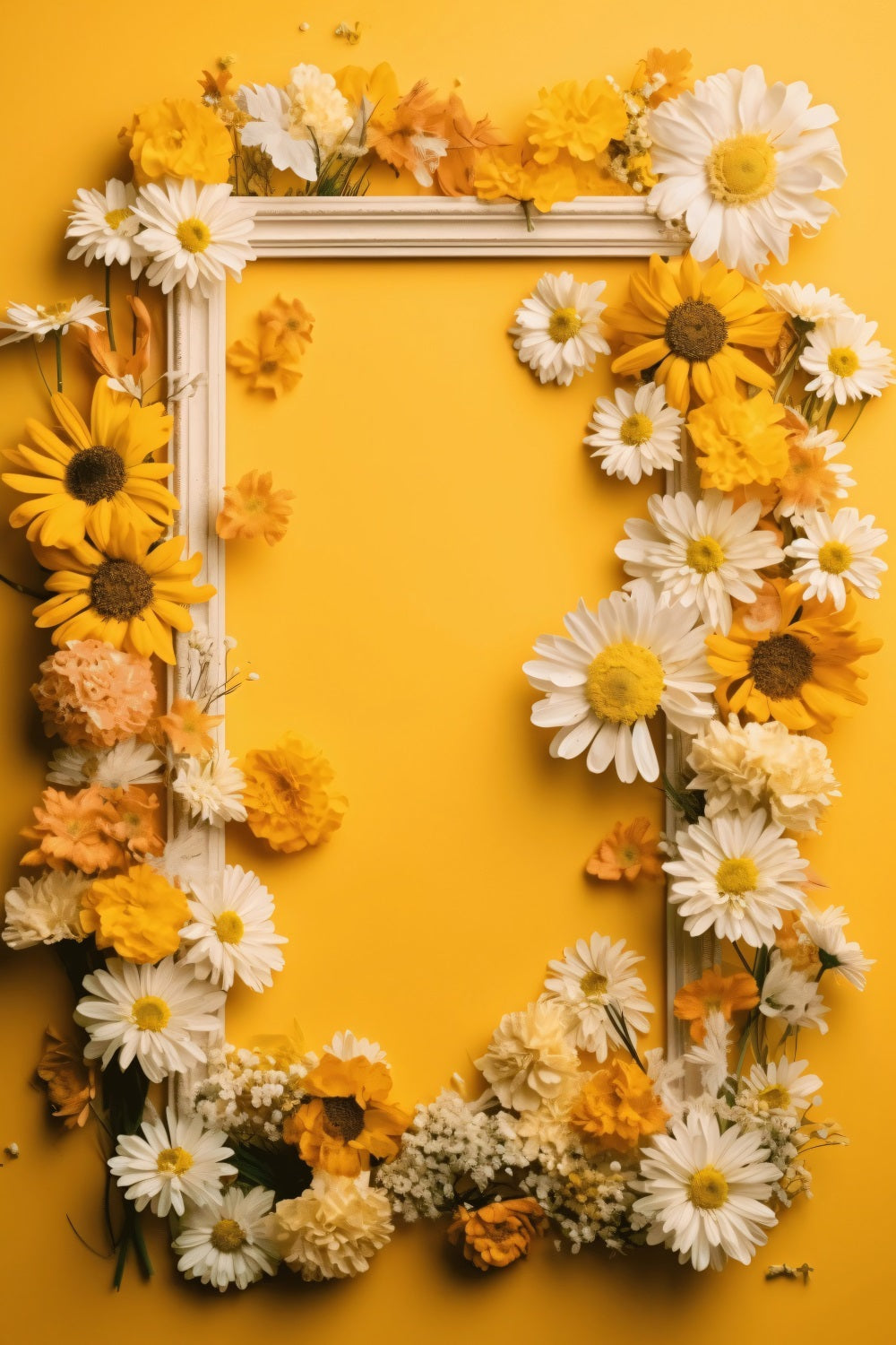 Springtime Backdrops Yellow Daisy Frame Design Backdrop UK LXX1-124