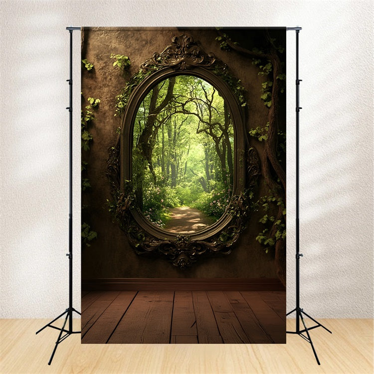 Backdrop Spring Forest Tunnel Wooden Floor Backdrop UK LXX1-130