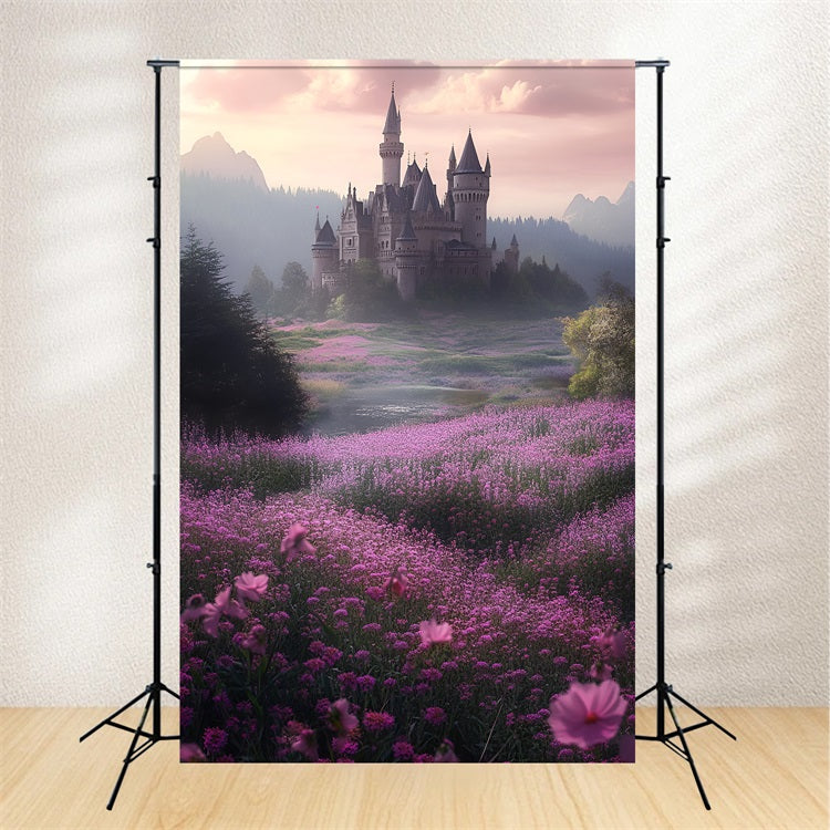 Spring Backdrop Flowers Castle Lavender Meadows Backdrop UK LXX1-135