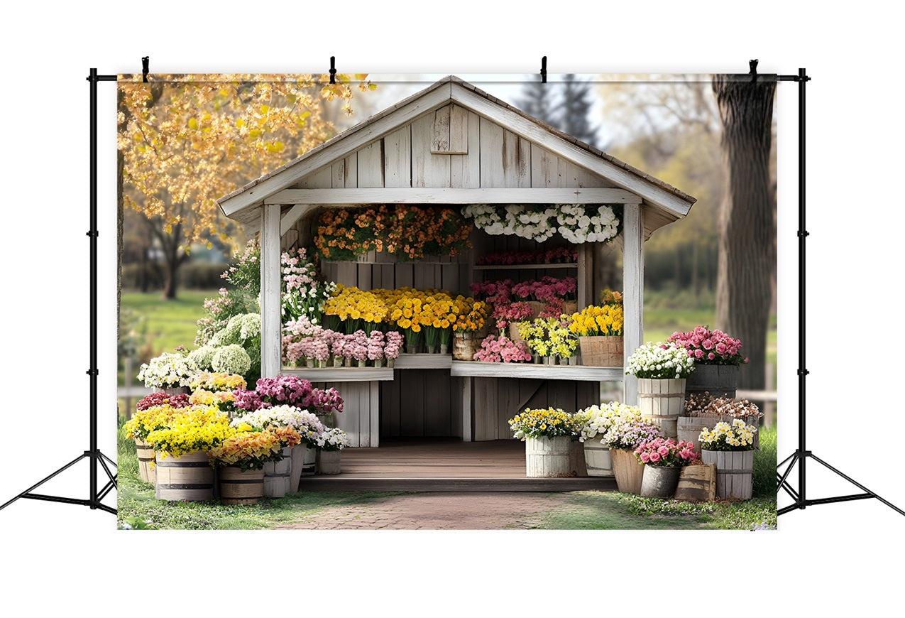 Spring Photo Backdrop Garden Flower Stand Photography Backdrop UK LXX1-139