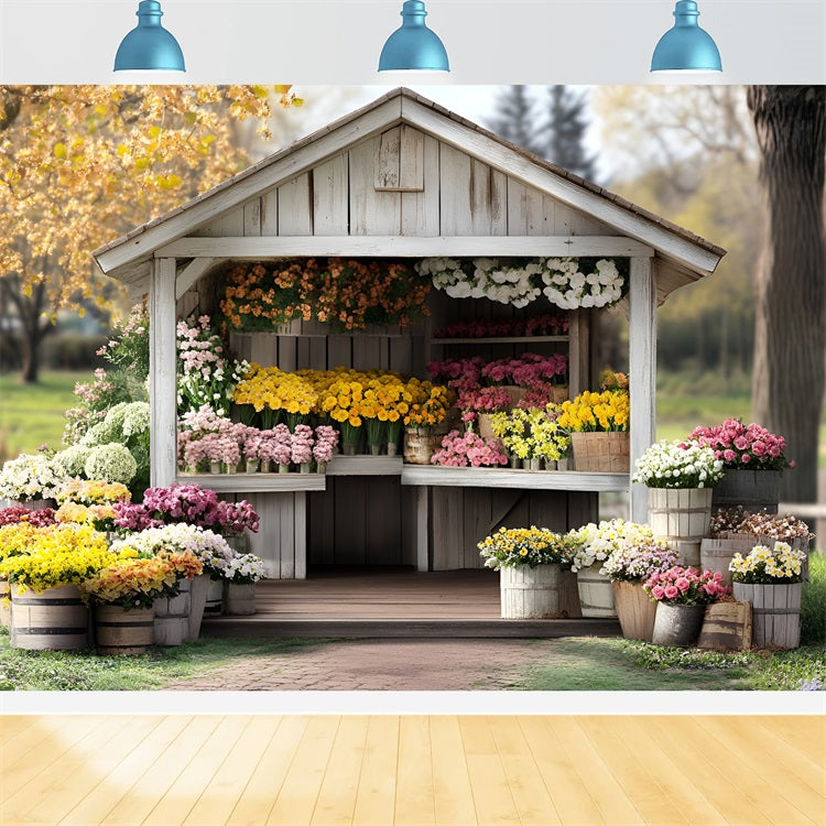 Spring Photo Backdrop Garden Flower Stand Photography Backdrop UK LXX1-139