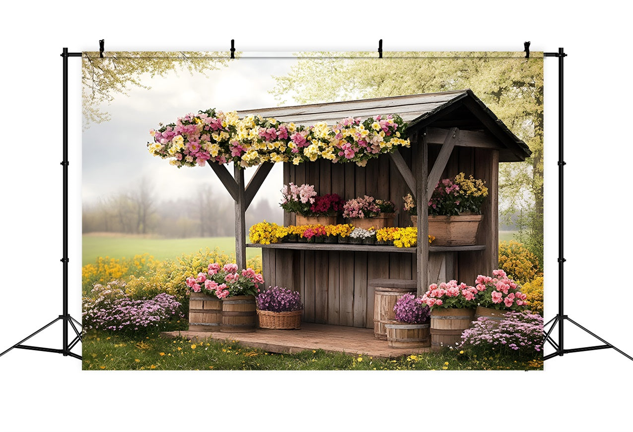 Spring Photography Backdrops Flower Stand Blooms Backdrop UK LXX1-140