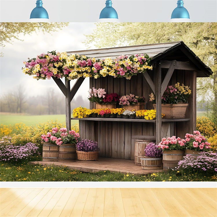 Spring Photography Backdrops Flower Stand Blooms Backdrop UK LXX1-140