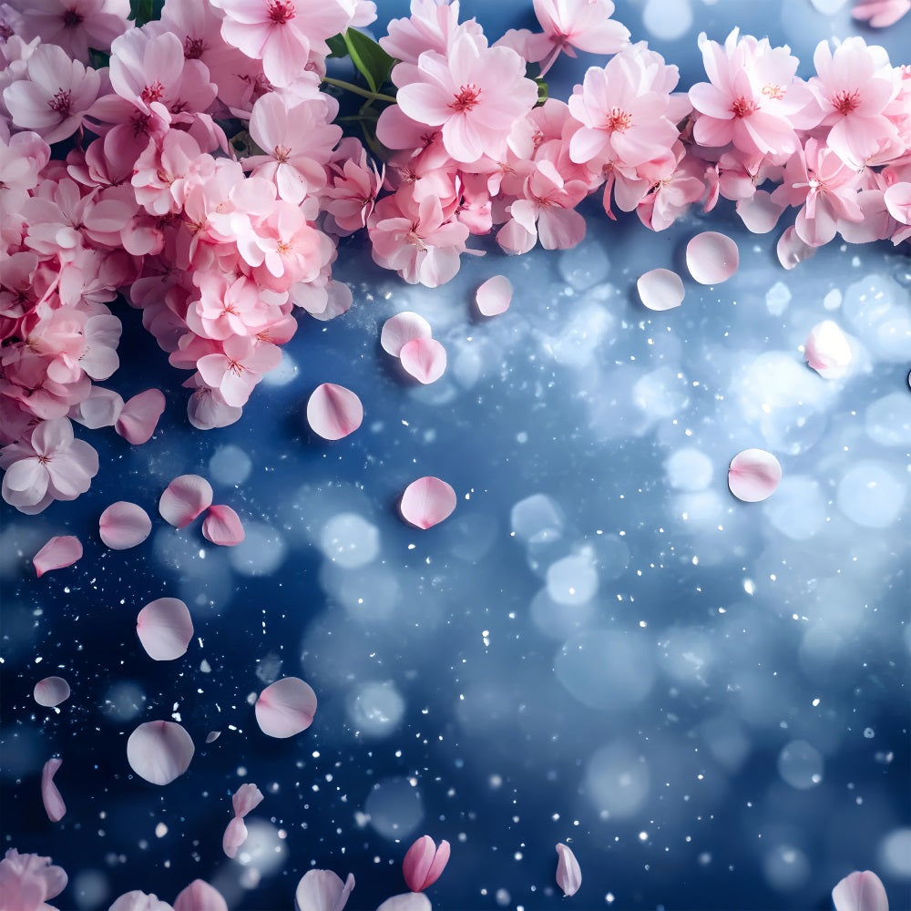 Spring Photo Backdrops Pink Petals Blue Glow Backdrop UK LXX1-145