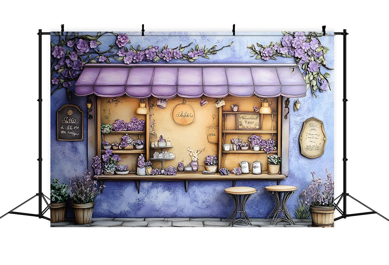 Spring Photography Backdrops Charming Lavender Window Backdrop UK LXX1-147