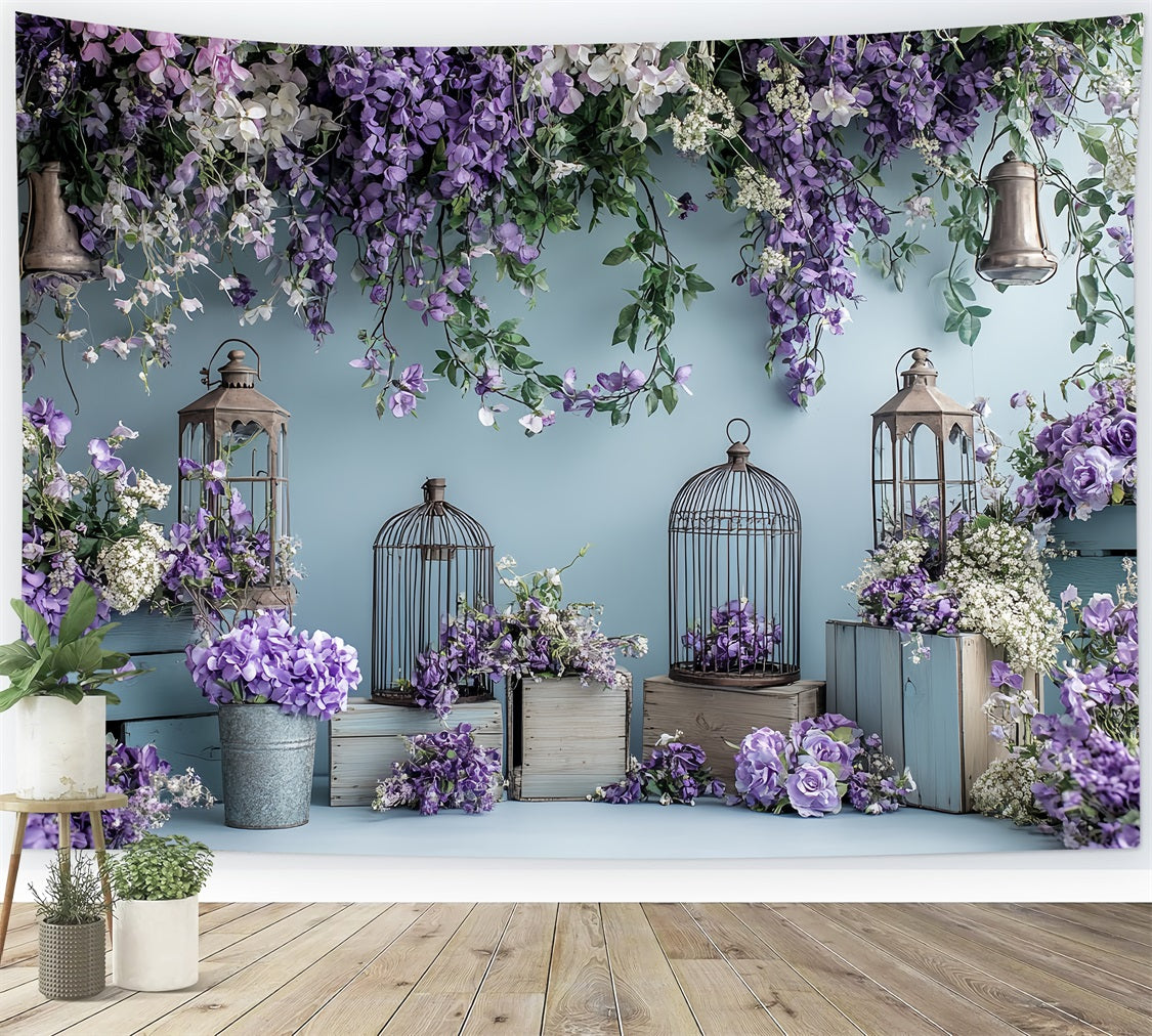 Spring Backdrops Photography Hanging Floral Beauty Lantern Backdrop UK LXX1-15