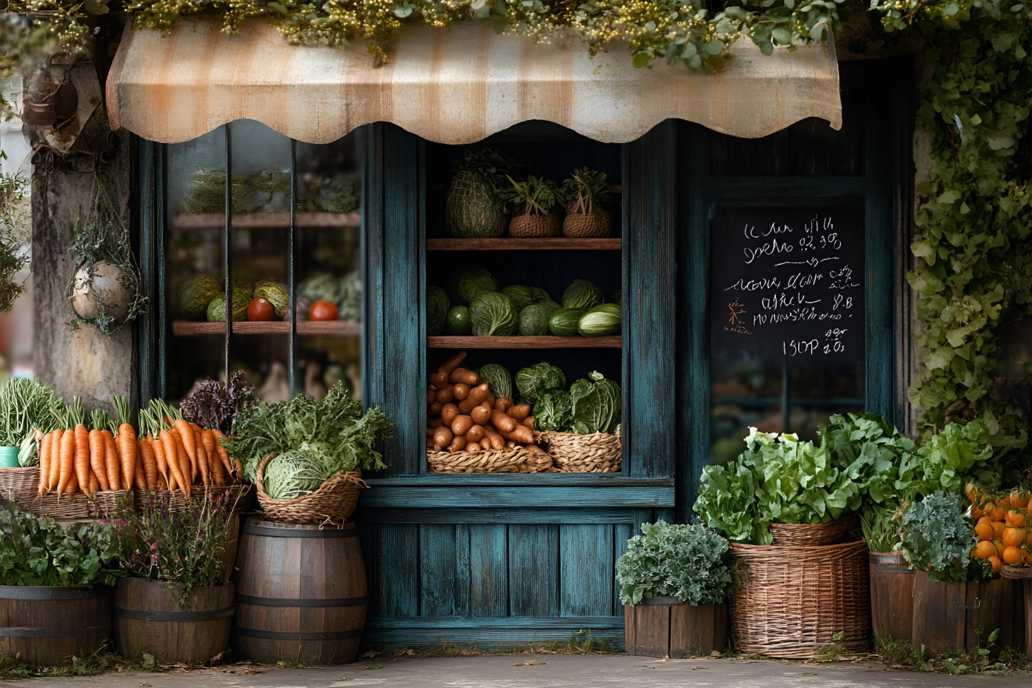 Spring Photography Backdrop Rustic Grocer Farm Window Backdrop UK LXX1-153