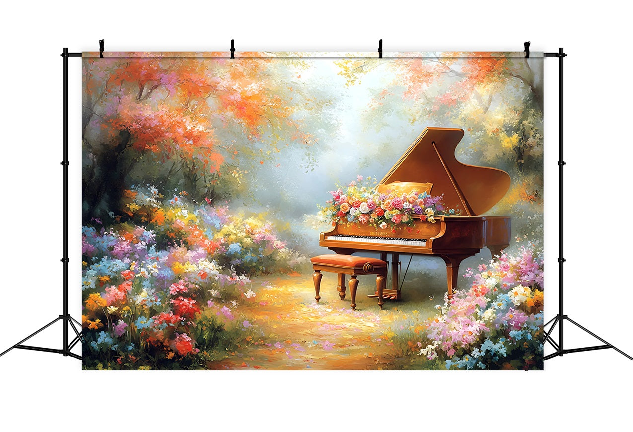 Backdrop Spring Garden Symphony Grand Piano Backdrop UK LXX1-155