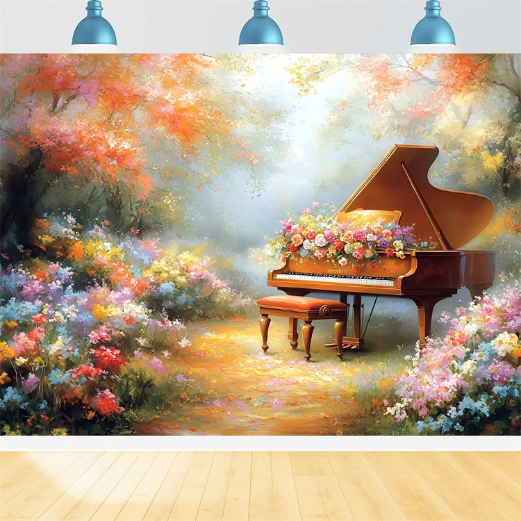 Backdrop Spring Garden Symphony Grand Piano Backdrop UK LXX1-155