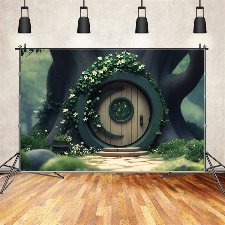 Spring Backdrop Images Greenery Framed Woodland Door Backdrop UK LXX1-162