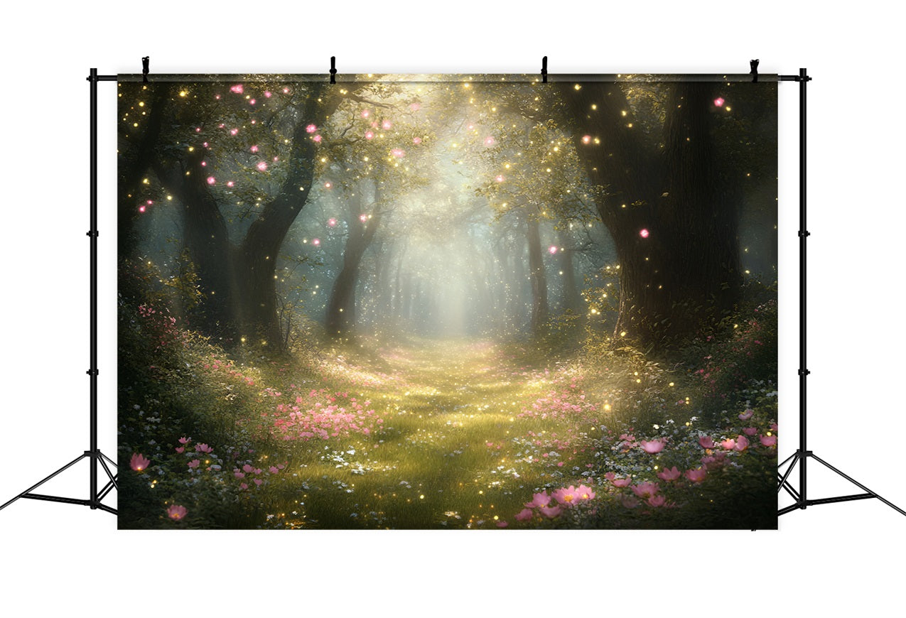 Spring Backdrops Photography Magical Woodland BlossomsLight Backdrop UK LXX1-166