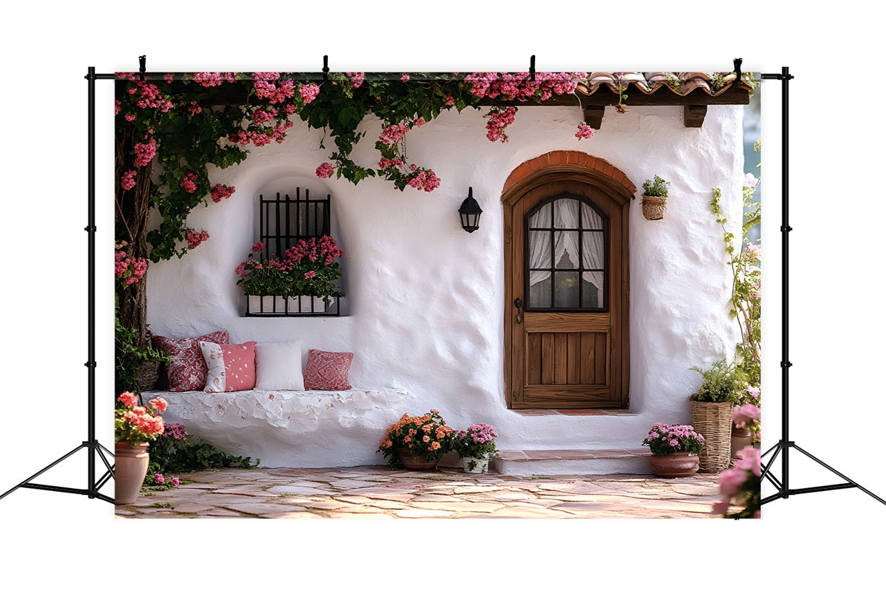 Springtime Backdrops Rustic Cottage Blossoms Photography Backdrop UK LXX1-171