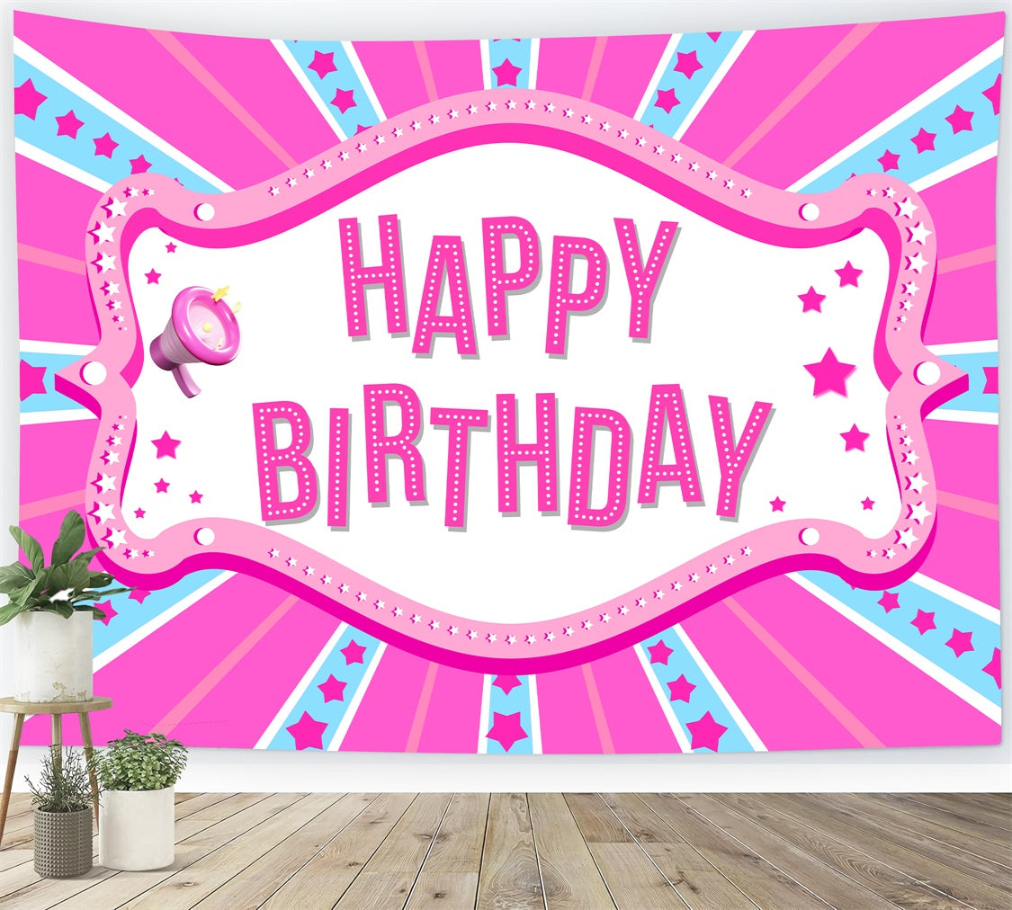 Custom Happy Birthday Backdrop Barbie Carnival-Inspired Backdrop UK LXX1-208