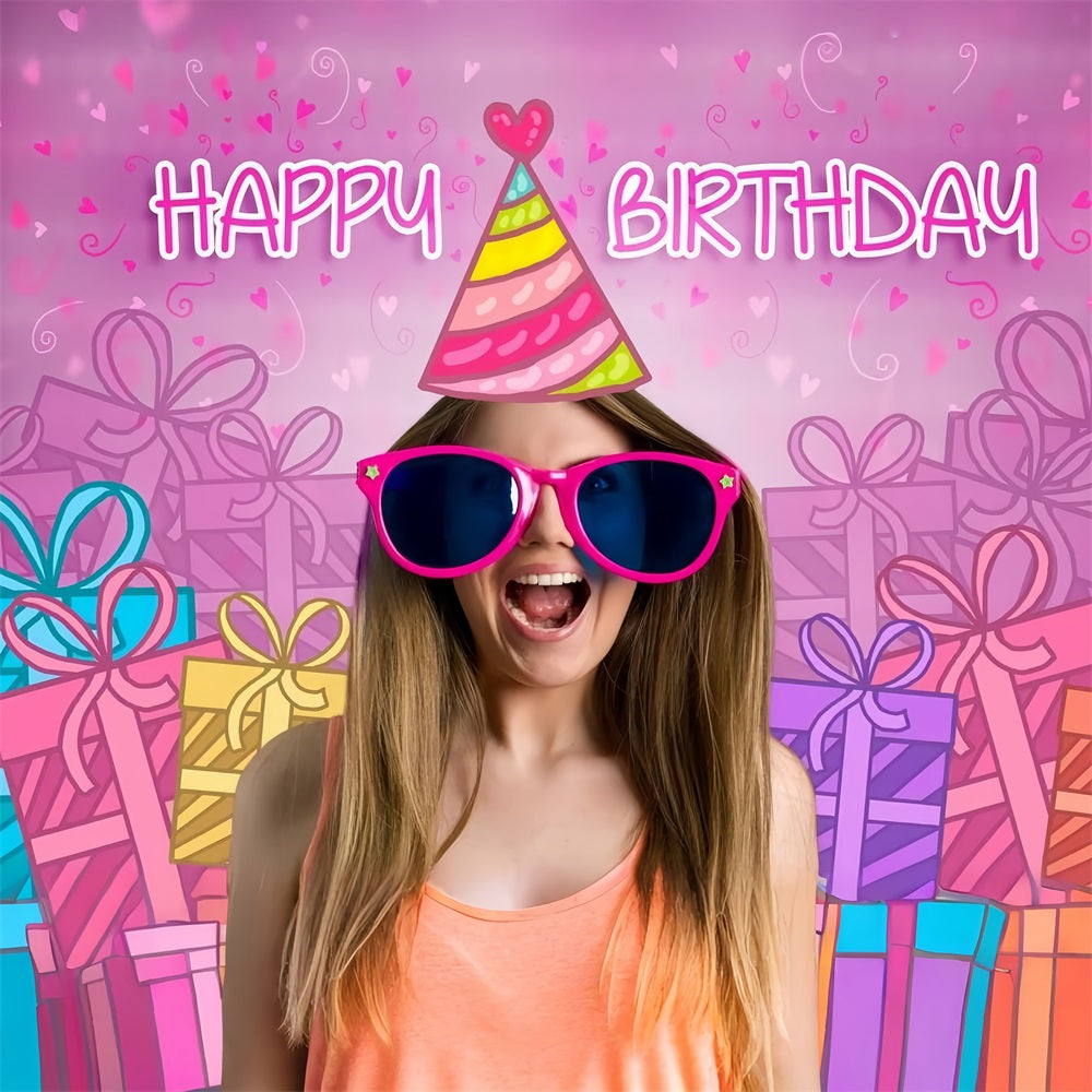 Customize Backdrop Birthday Pink Girl Joy Sunglasses Party Backdrop UK LXX1-209