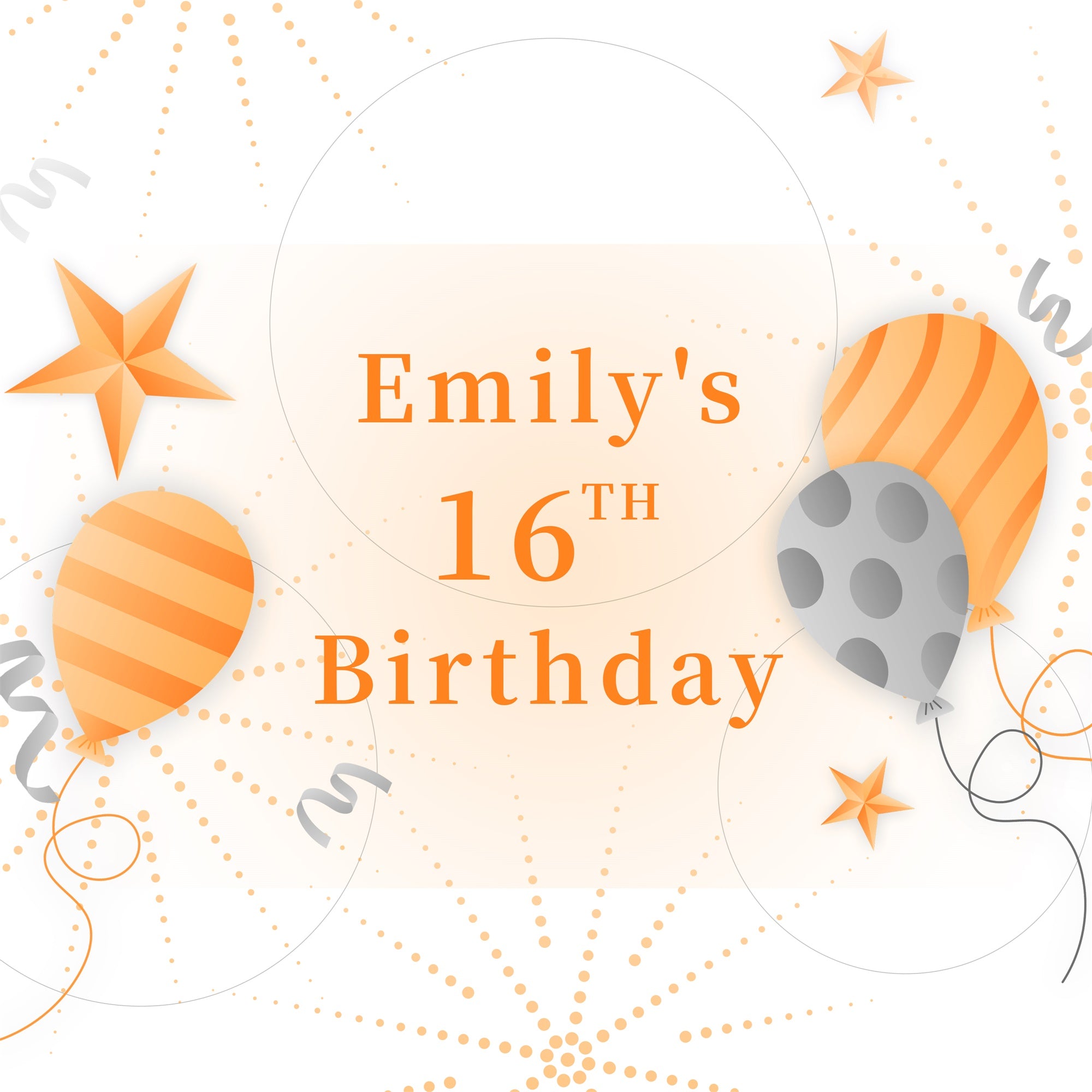 Custom Birthday Backdrops 16th Orange Star Balloon Backdrop UK LXX1-218