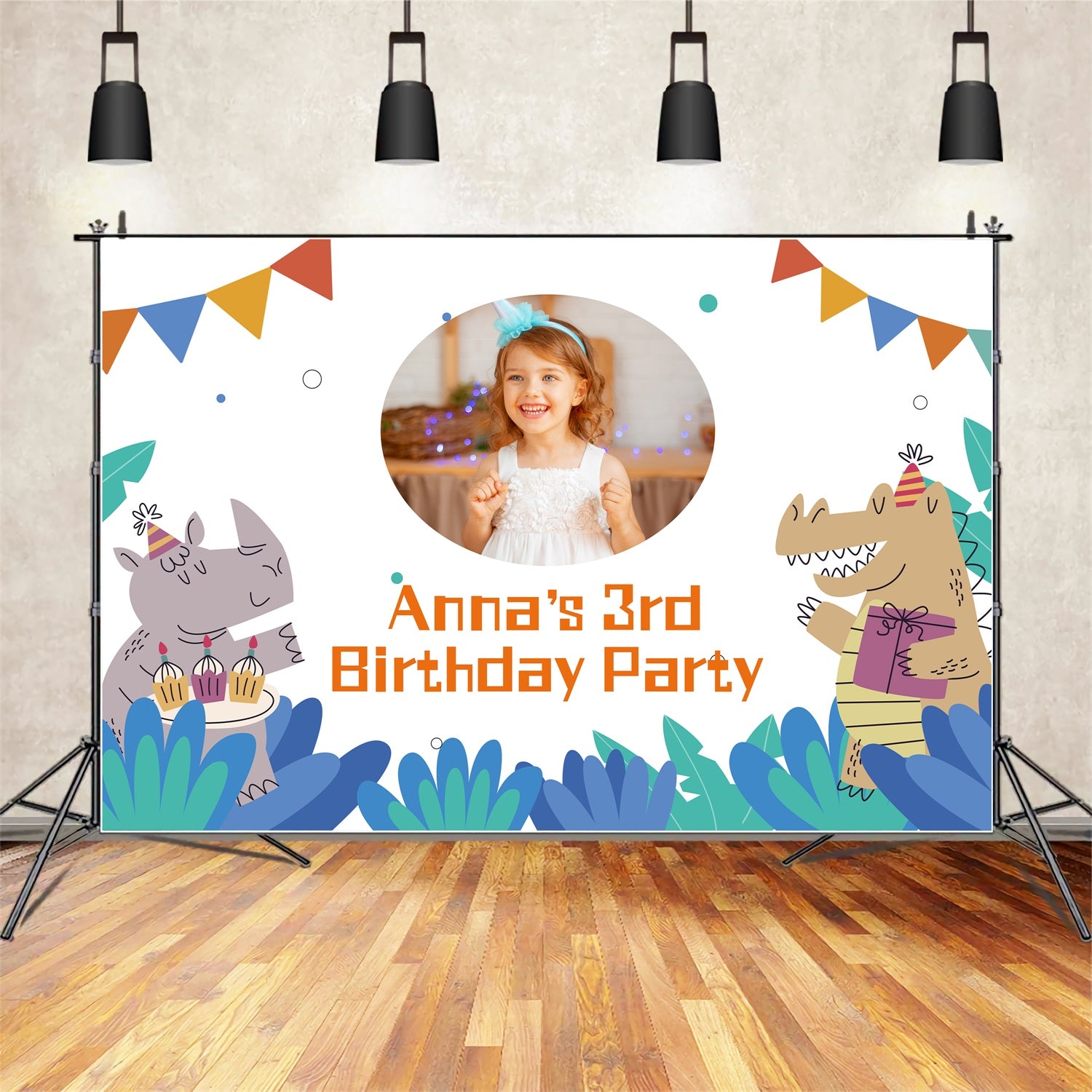 Personalized Birthday Backdrop 3rd Fun Animal Party Backdrop UK LXX1-220