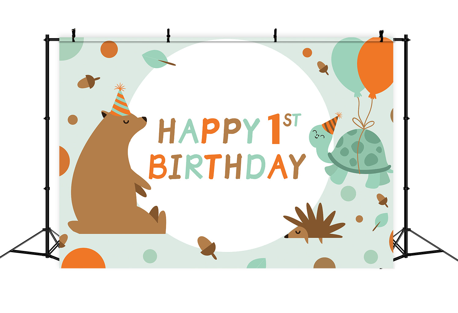 Personalized Birthday Backdrops 1st Cute Forest Animals Backdrop UK LXX1-222