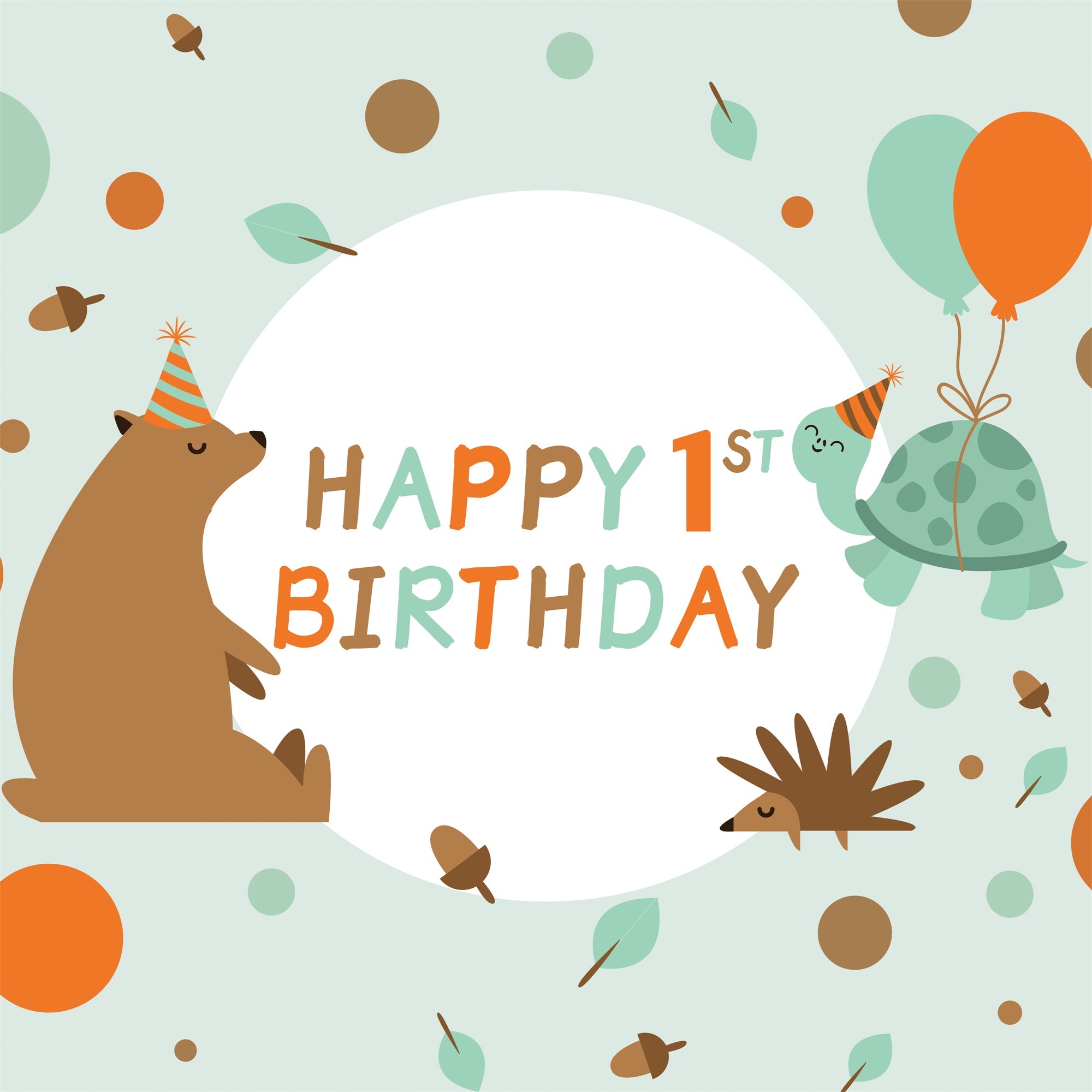 Personalized Birthday Backdrops 1st Cute Forest Animals Backdrop UK LXX1-222