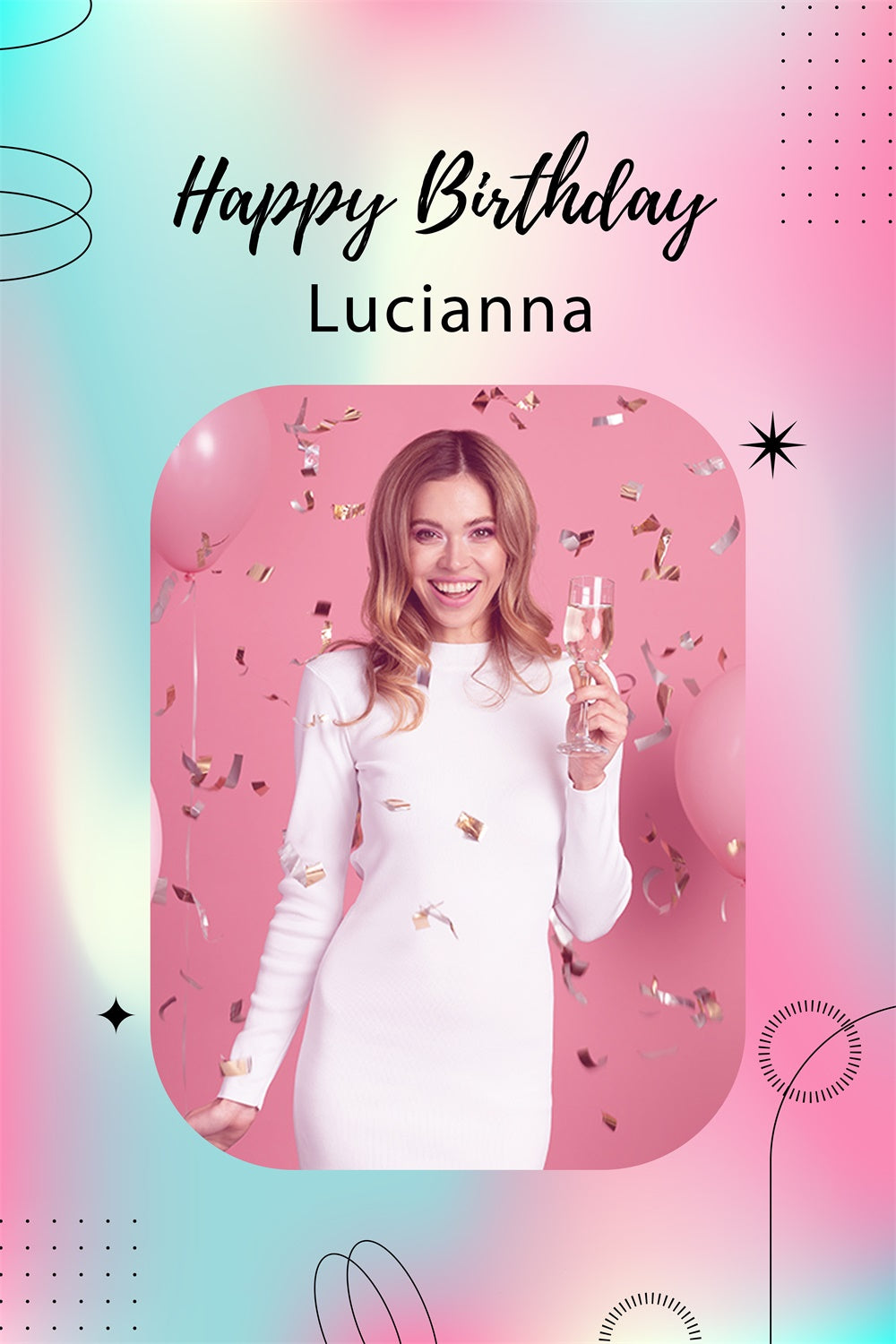 Customized Backdrop For Birthday Stylish Pink Confetti Backdrop UK LXX1-223