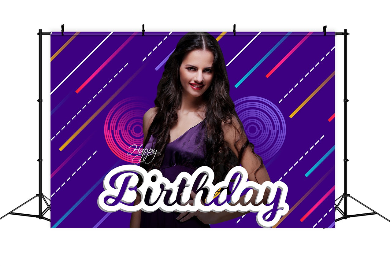 Customized Backdrop For Birthday Purple Charm Photography Backdrop UK LXX1-235