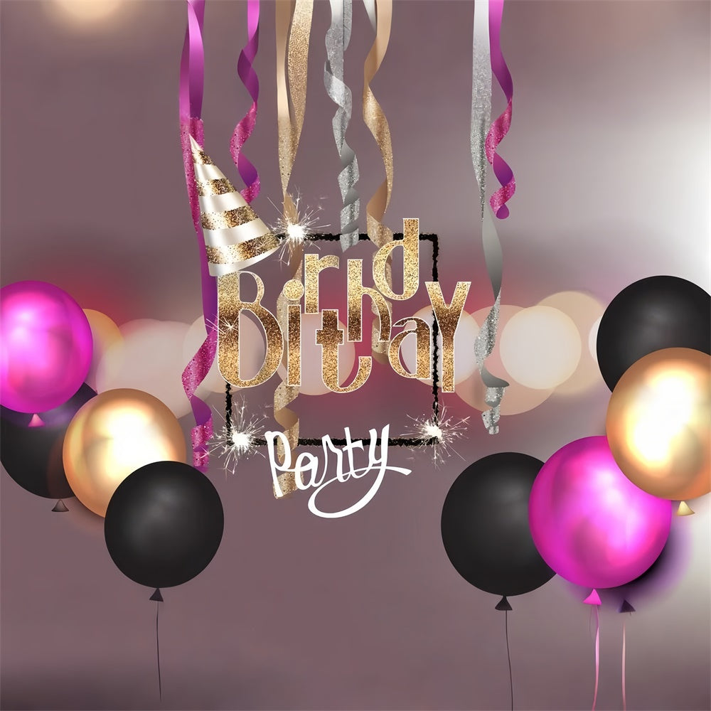 Personalized Birthday Backdrop Party Glam Sparkling Balloon Backdrop UK LXX1-236