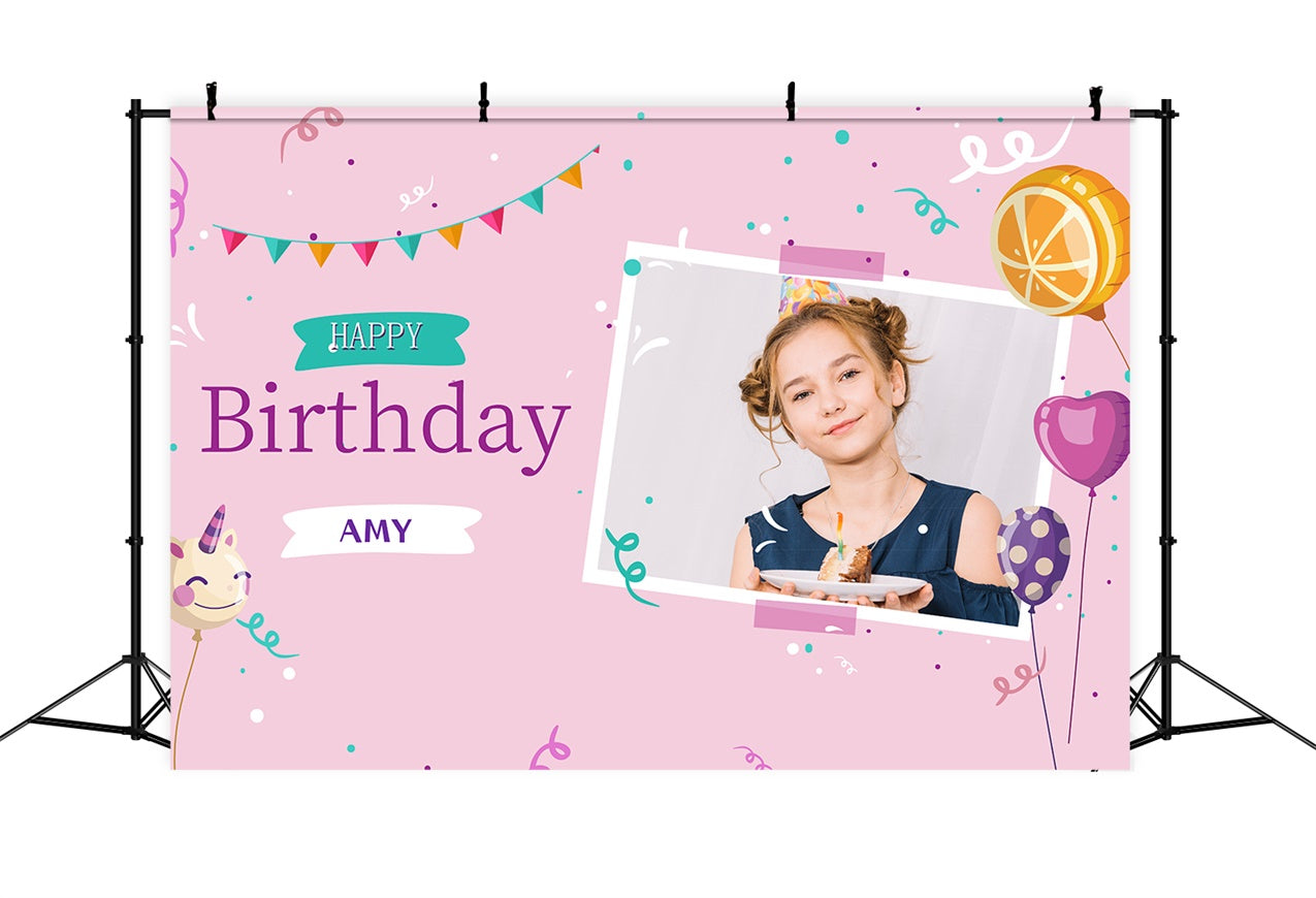 Personalized Backdrops For Birthday Pastel Party Celebration Backdrop UK LXX1-243