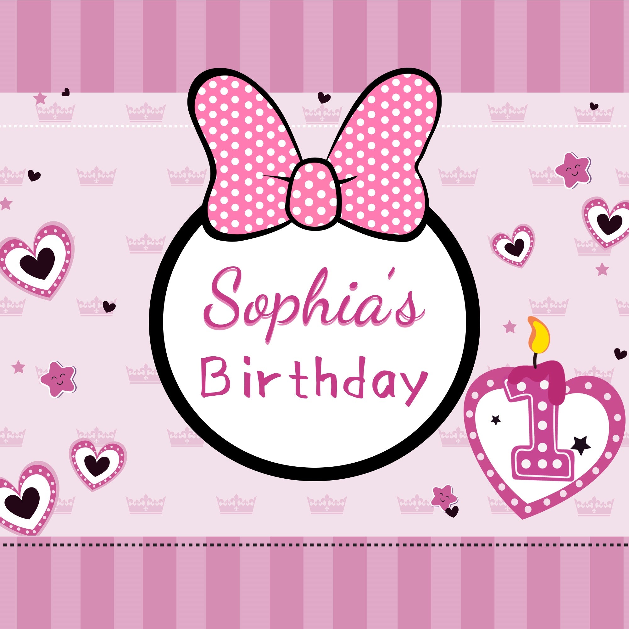 Personalized Backdrop Birthday 1st Pink Bow Celebration Backdrop UK LXX1-248