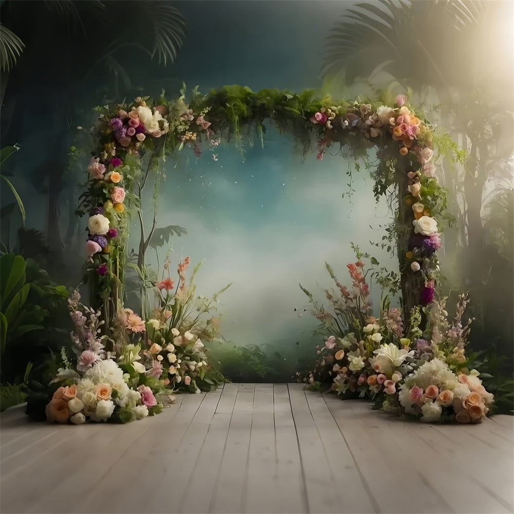 Pet Photography Backdrops Elegant Floral Vine Arch Backdrop UK LXX1-251