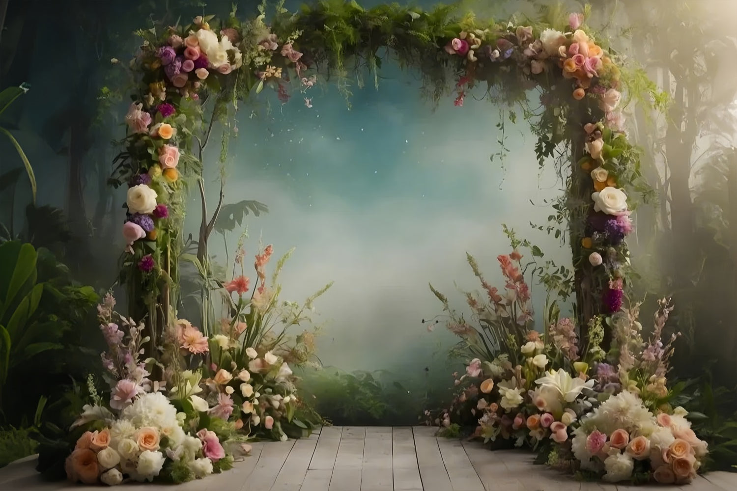 Pet Photography Backdrops Elegant Floral Vine Arch Backdrop UK LXX1-251