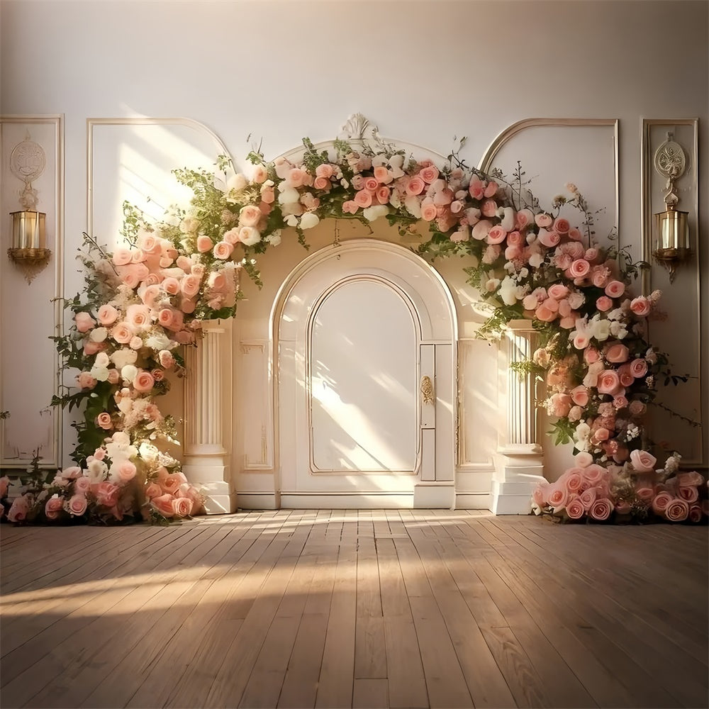 Pet Photography Backdrop Soft Blush Floral Arch Backdrop UK LXX1-253