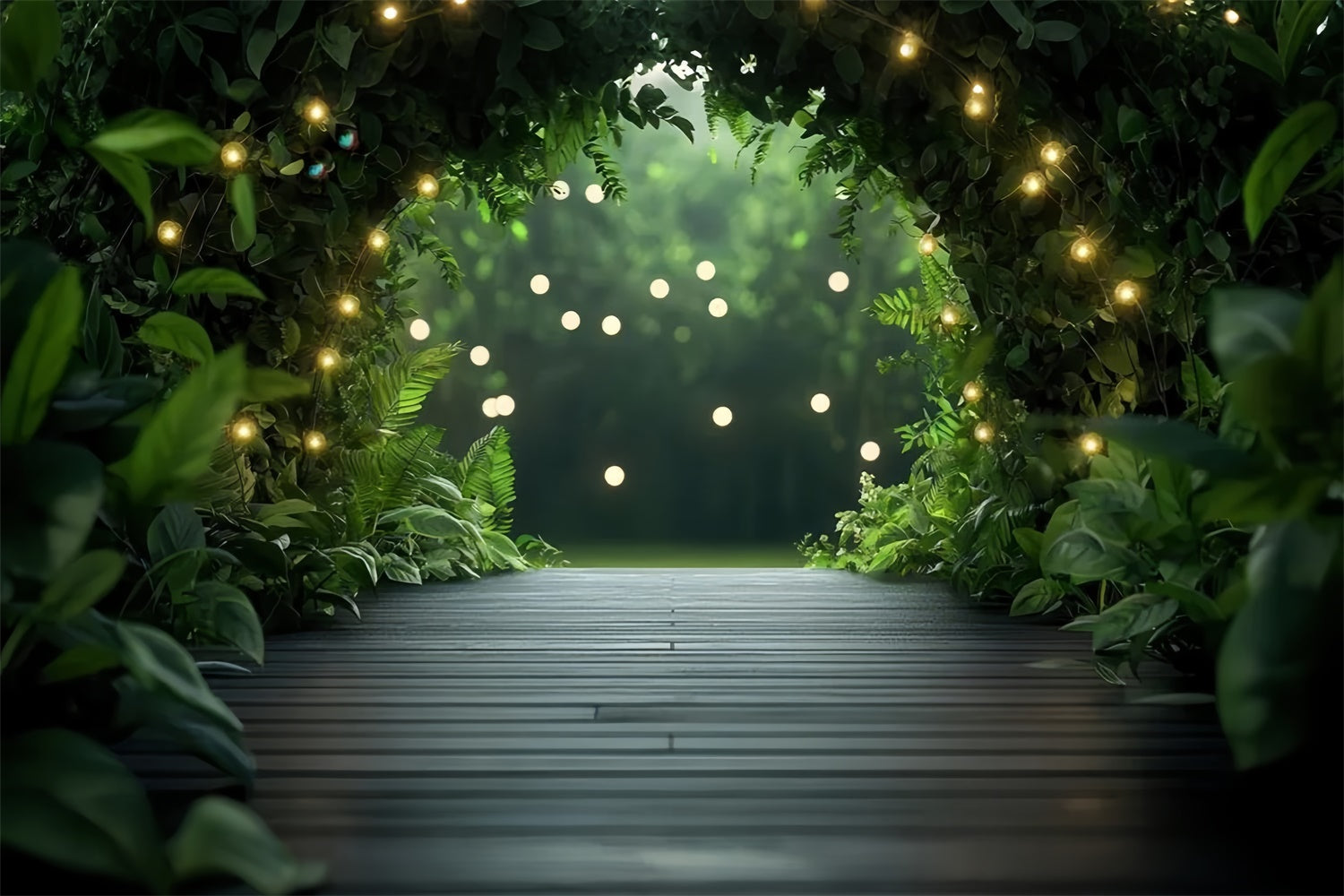 Pet Backdrop Lush Greenery Sparkling Lights Backdrop UK LXX1-270