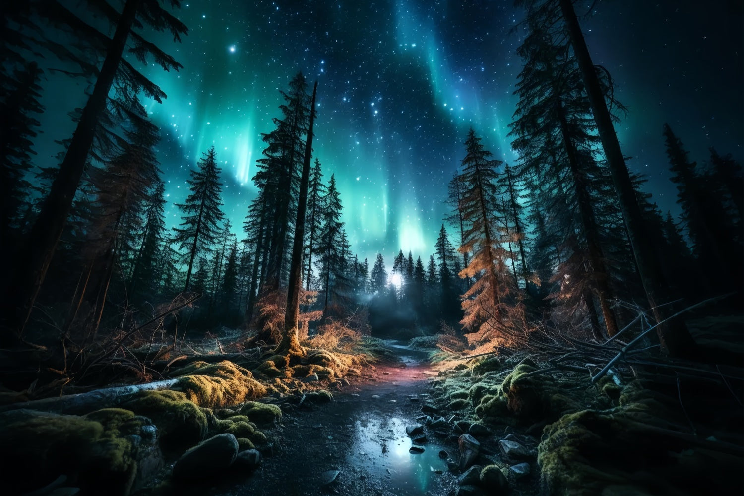 Pet Backdrops Mystical Forest Starry Sky Backdrop UK LXX1-274