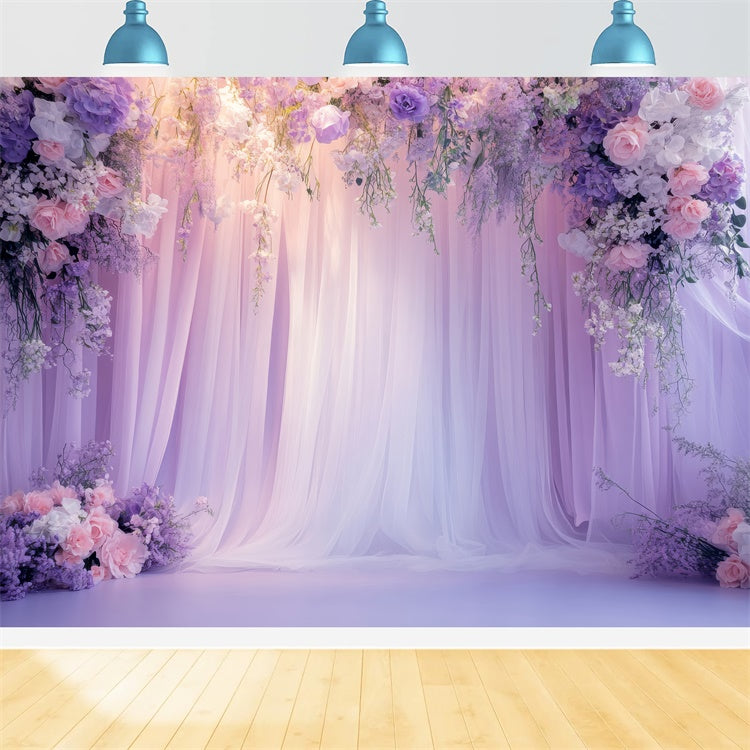 Pet Backdrop Dreamy Lavender Floral Elegance Backdrop UK LXX1-276