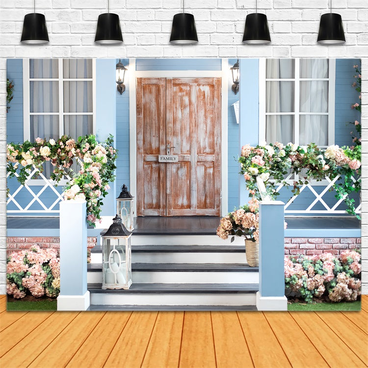 Pet Photo Backdrops Charming Cottage Door Floral Backdrop UK LXX1-283