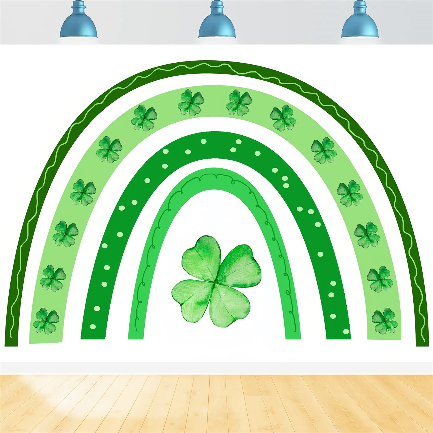 Pet Photography Backdrop St. Patrick's Clover Rainbow Festive Backdrop UK LXX1-300