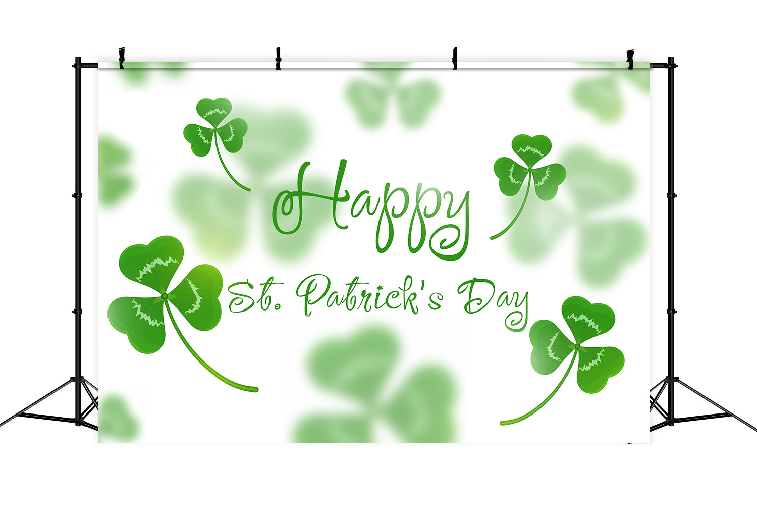 St Patrick's Day Backdrop Shamrock Minimalist White Backdrop UK LXX1-31