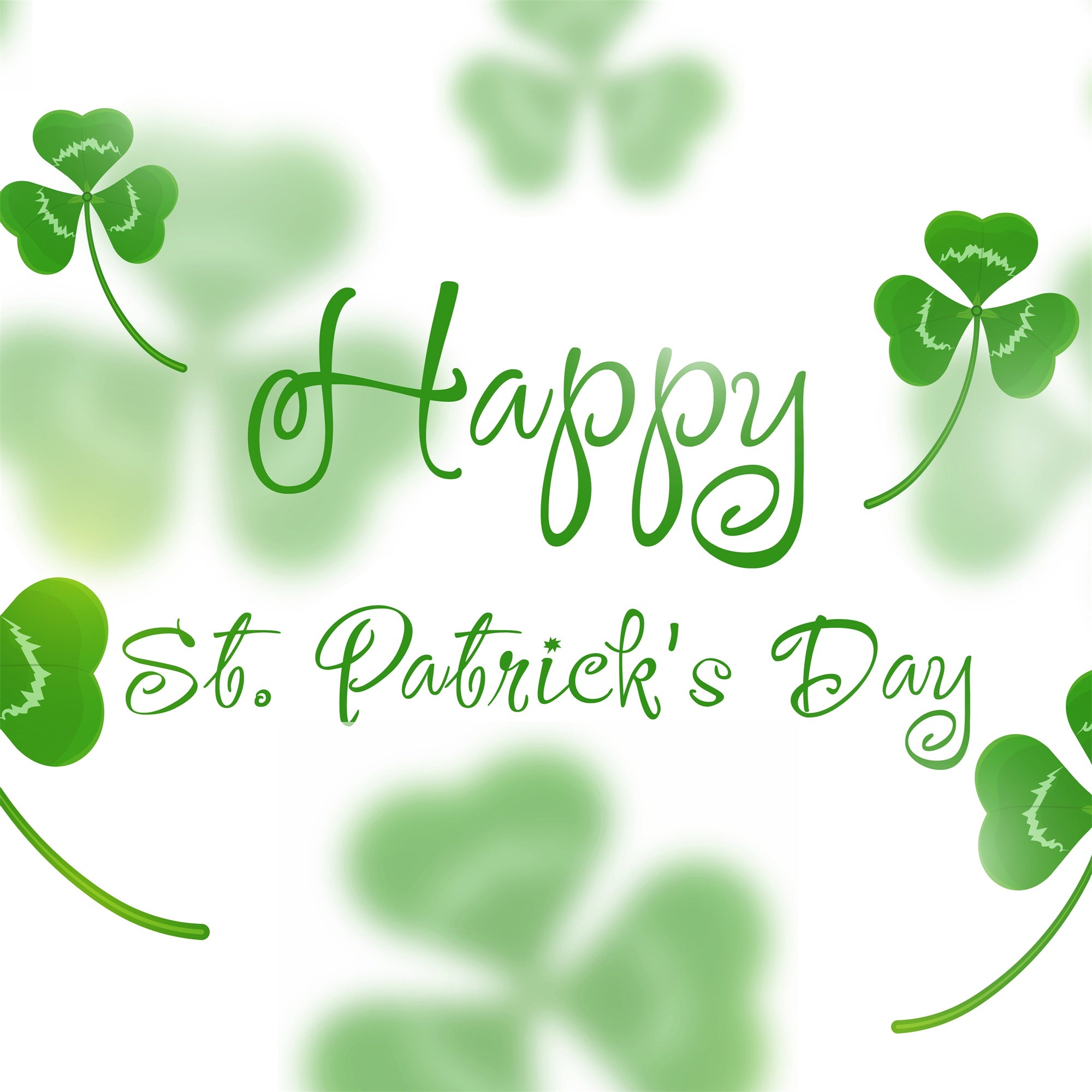 St Patrick's Day Backdrop Shamrock Minimalist White Backdrop UK LXX1-31