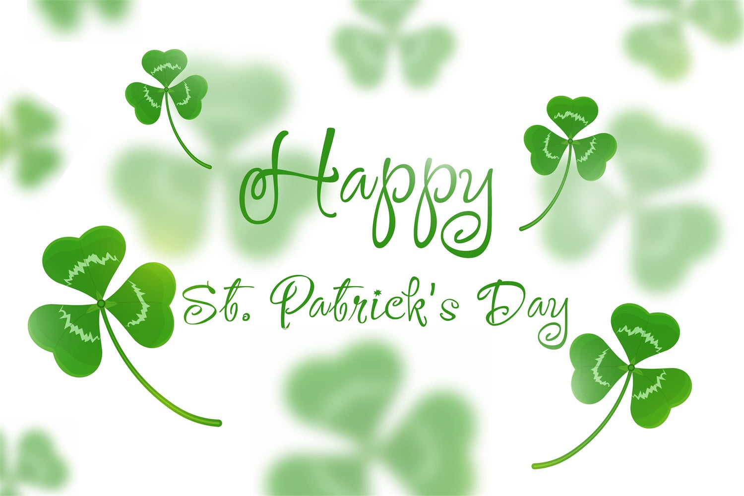 St Patrick's Day Backdrop Shamrock Minimalist White Backdrop UK LXX1-31