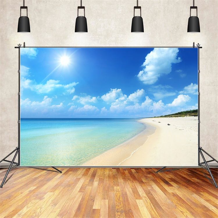 Photography Sky Backdrop Golden Sands Serene Ocean Backdrop UK LXX1-313