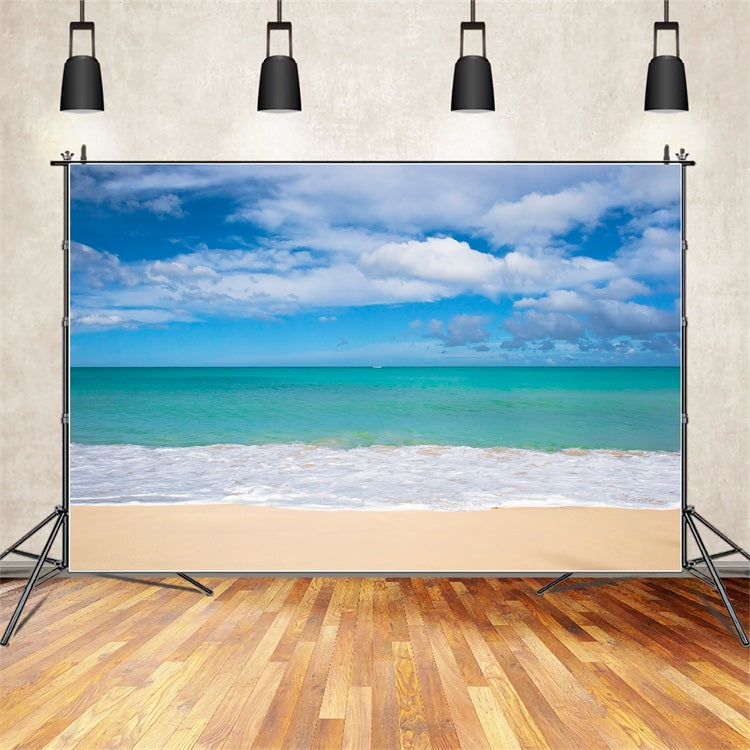 Ocean Sky Backdrop Peaceful Shoreline Blue Water Backdrop UK LXX1-316