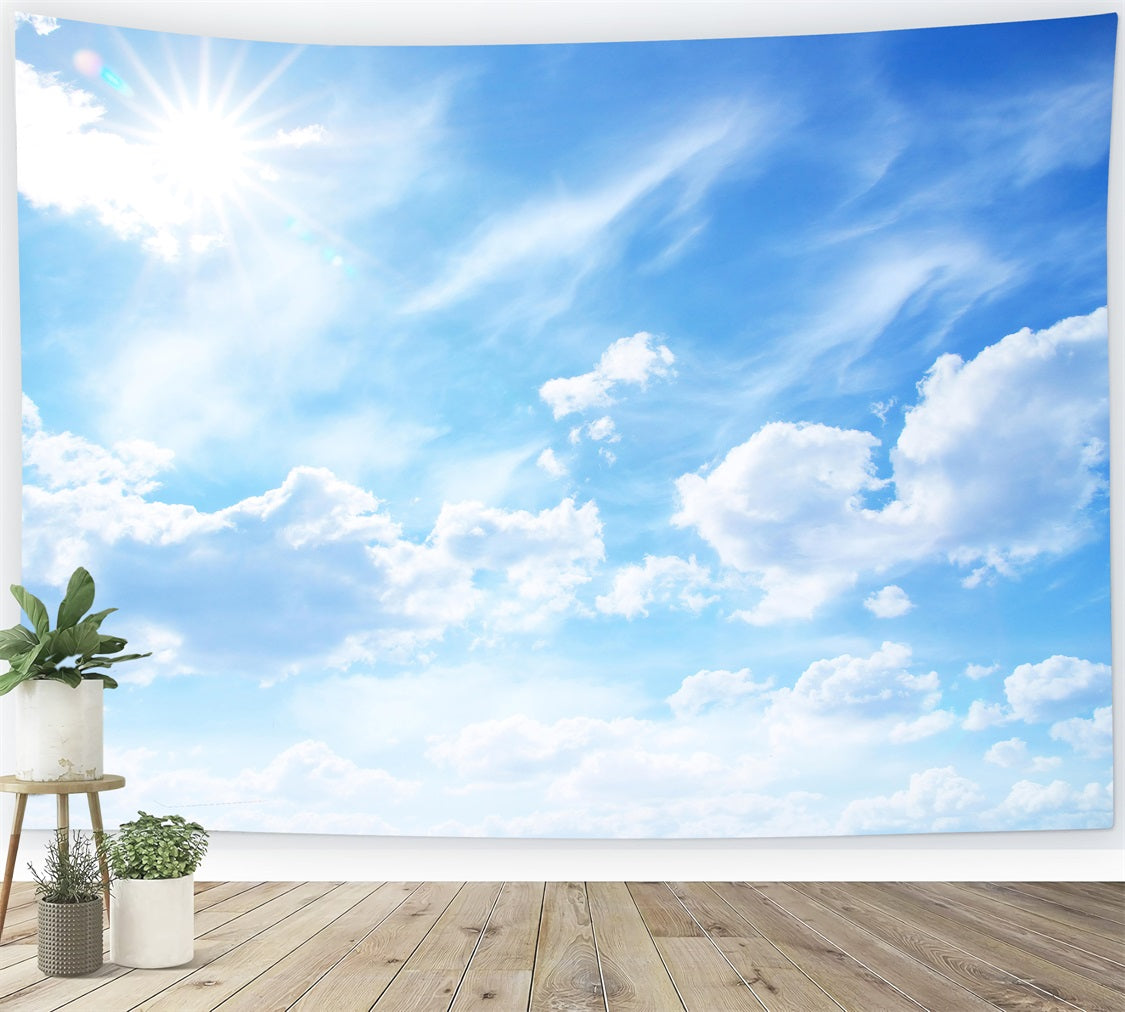 Sky Backdrop Clouds Radiant Sunshine Tranquil Sky Backdrop UK LXX1-318