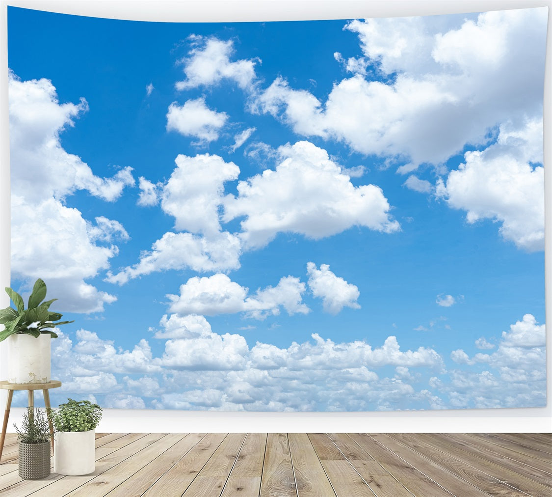 Cloud Photography Backdrop Expansive Sky Puffy Clouds Backdrop UK LXX1-320