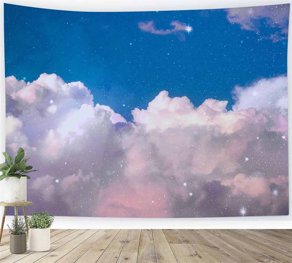 Clouds Photo Backdrop Dreamy Night Sky Star Backdrop UK LXX1-322